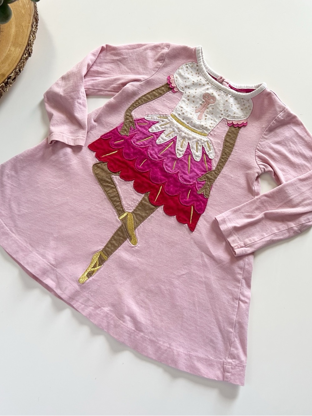 Mini Boden Ballerina Appliqué Dress | Size 2-3